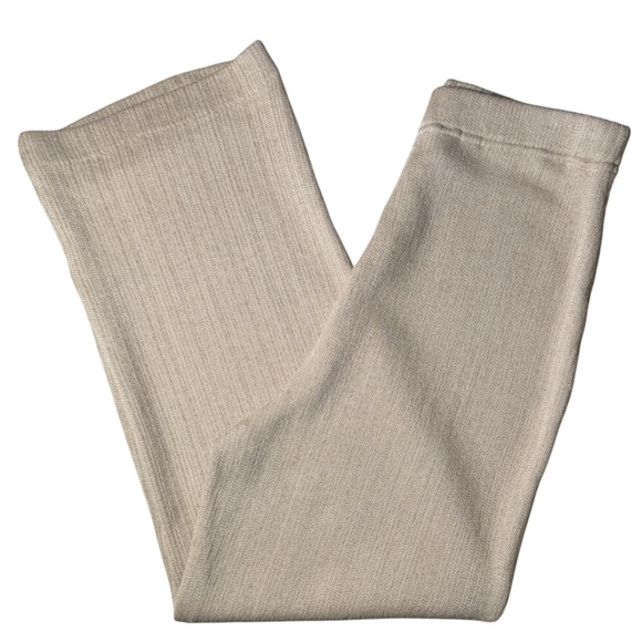 St John Collection Knit Wide Leg Pants 6 Beige Soft Luxury Lounge Old Money - Picture 2 of 9